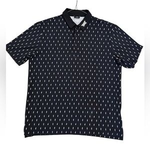 NWOT PXG Parsons Xtreme Golf Polo All Over Cactus Pattern Mens Sz Medium Black